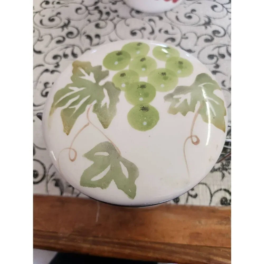 Ceramic Grape Design Canister